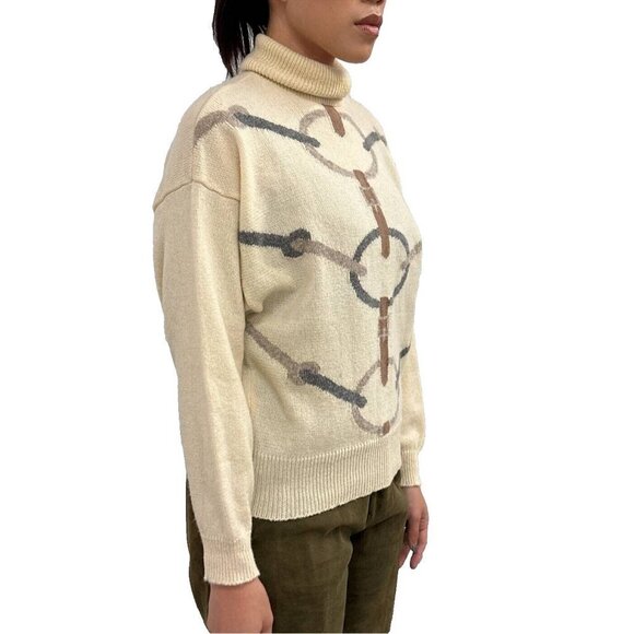 HERMES Paris Camel Turtleneck Sweater Size 42 - Picture 2 of 9